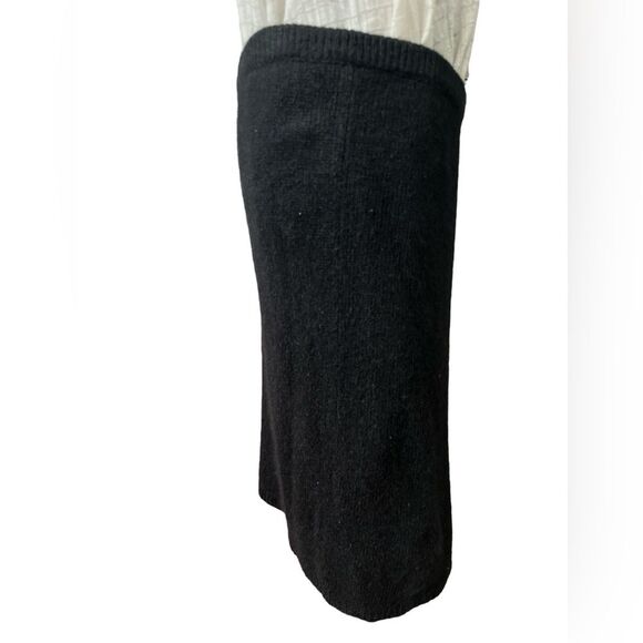 Vintage Black Silk and Angora Knit Skirt Size Medium Sweater Pencil Skirt - Picture 2 of 4